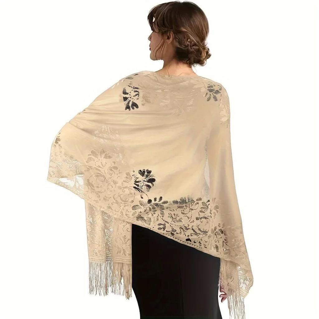 Women's Scarf Classic Hollow Lace Scarf Bridesmaids Evening Dress Shawl Wedding Dress Ball Shawl Women
