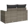 Vidaxl Sofa Ogrodowa Z Poduszkami, 2-Osobowa, Szara, Polirattan