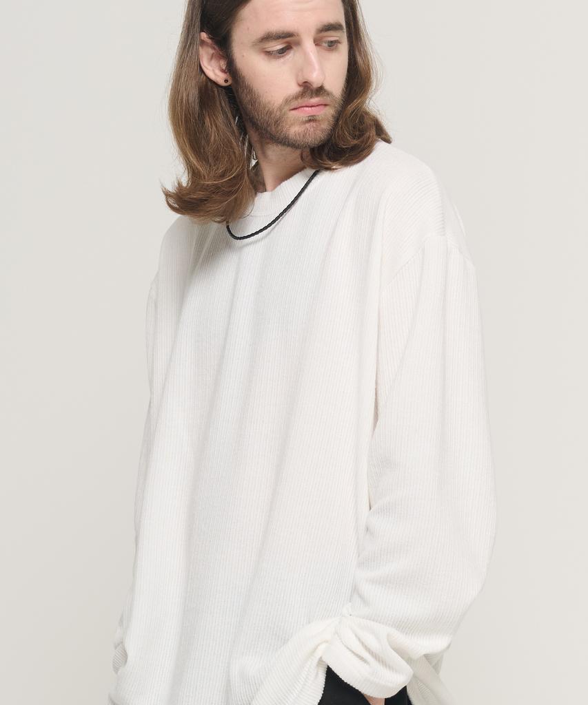 CARGOBROS Round Overfit Long Sleeve Knit (White)
