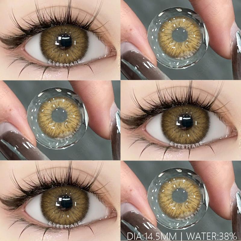 1 Pair New Colored Fashion Lenses Brown Eye Color Lenses Colored Pupils for Eyes Blue Lenses Yearly Gray Color Eye Lens