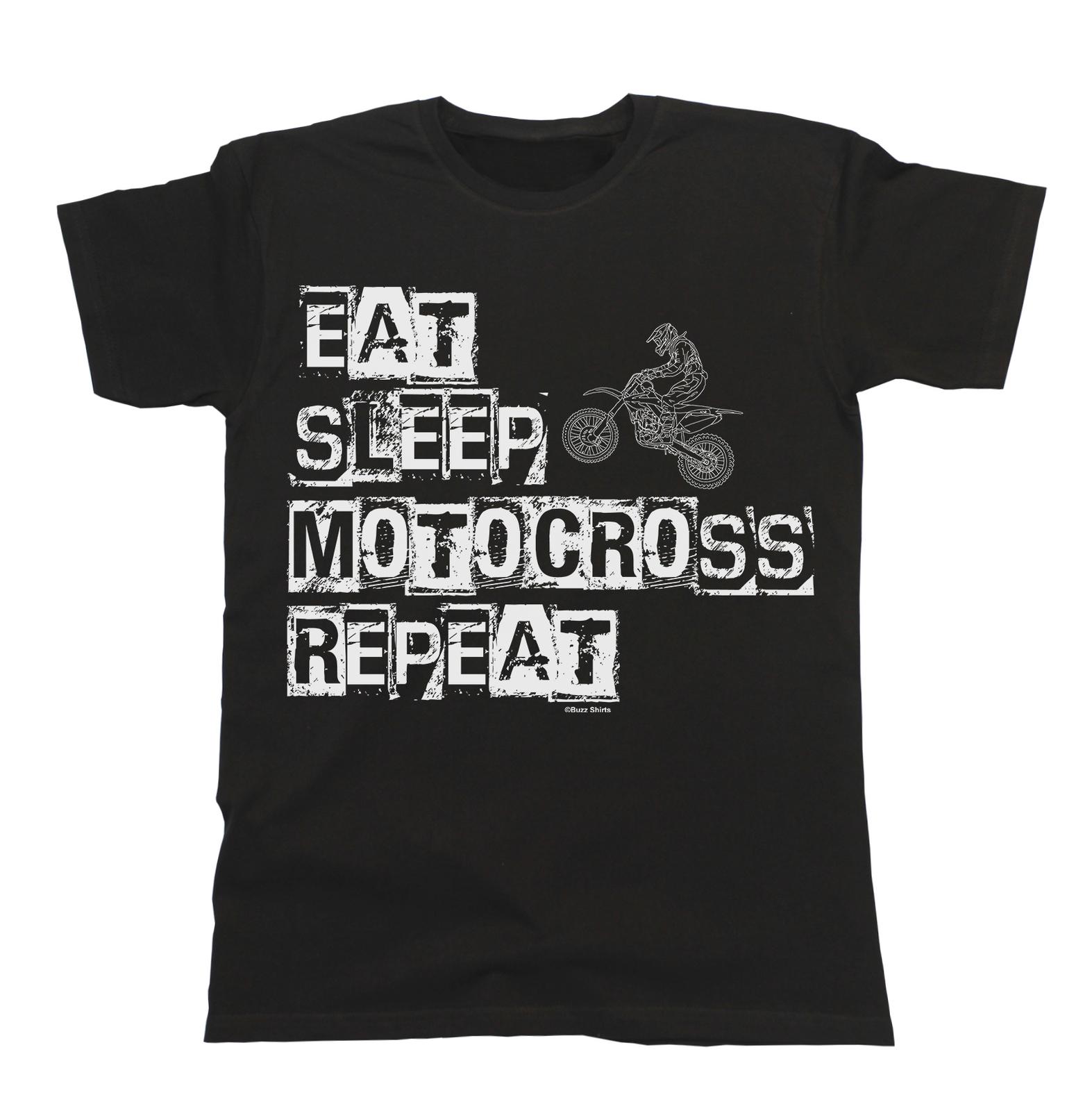 EAT Sleep MOTOCROSS Repeat T-Shirt Mens Womens Tees Top Boys Girls Unisex Fit Motorbike S