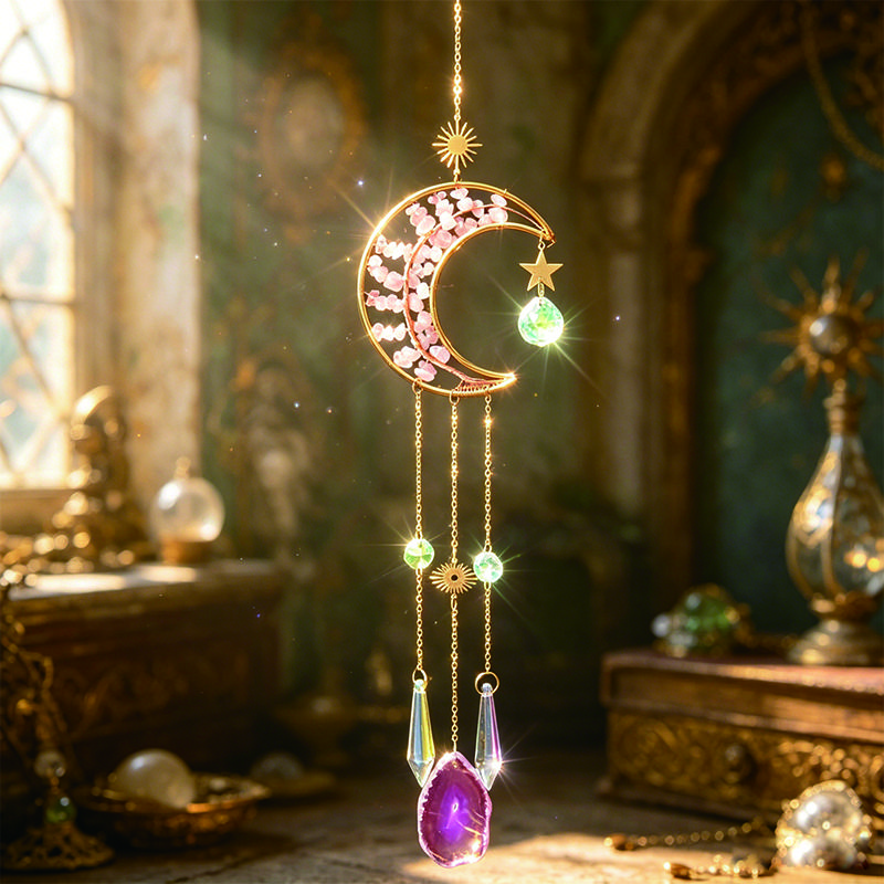 Natürlicher 7-Chakra Lebensbaum Edelstein Heilung Rohe Kristallsteine Wand Fenster Auto Hängendes Ornament für Yoga