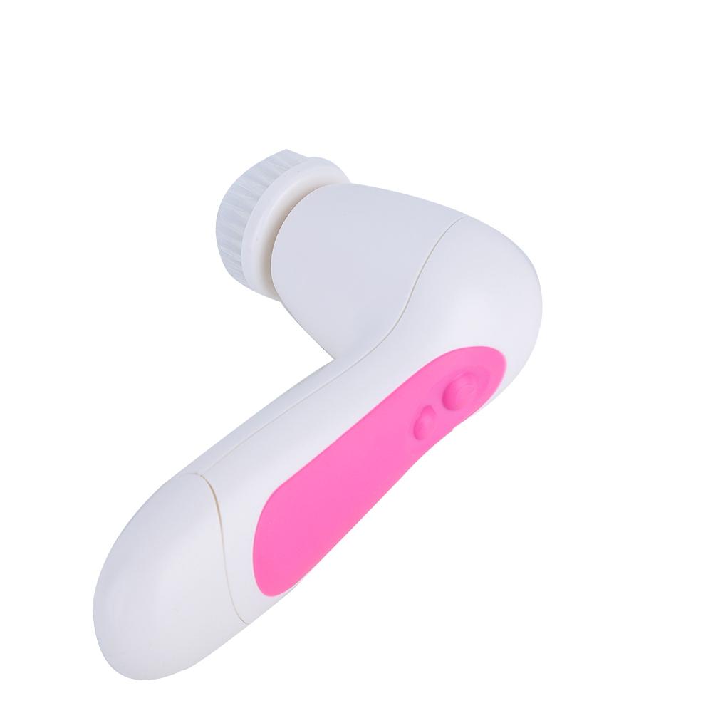 5 In 1 Multifunctional Electric Face Cleansing Instrument Pore Cleaner Brush Massager (Pink)