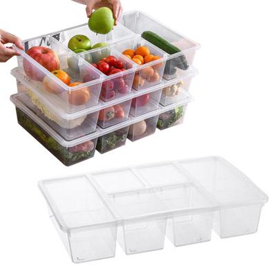 Contenitore Croccante Multi Scomparti Classificazione Stoccaggio Trasparente Antipolvere Grande Capacità Snack