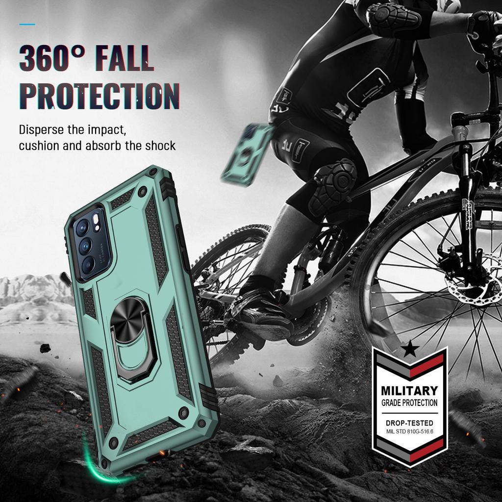 Custodia Magnetica Antiurto per Telefono per Oppo Reno 4 4F 5 2Z 5F 5Z 6 Lite F17 F19 Pro Plus A15 S A9 2020 A95 5G Supporto ad Anello Cover Posteriore