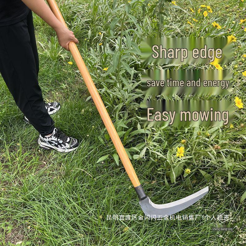 Manganese Steel Forged Large Scythe with Long Handle for Grass and Reed Cutting