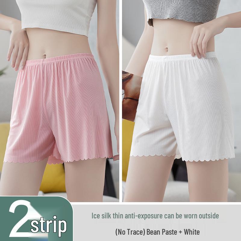 Women's Summer Ice Silk Anti-Exposure Loose Shorts with All-Cotton Crotch