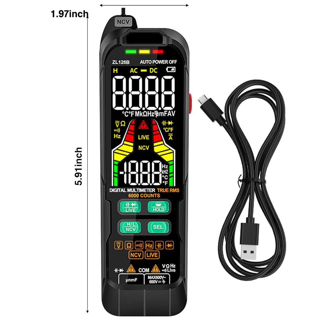 Digital Multimeter Professional Tester Meter Alternating Current Direct Current Voltage Multimetro True RMS Capacitance