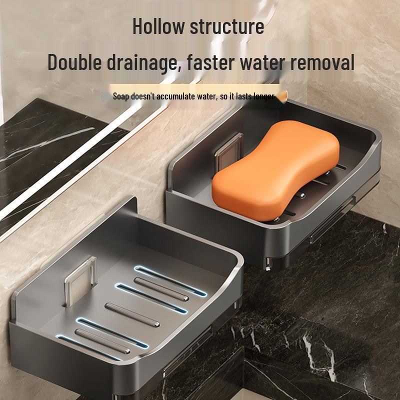 Double-Layer Wall-Mounted Soap Dish with Drainage