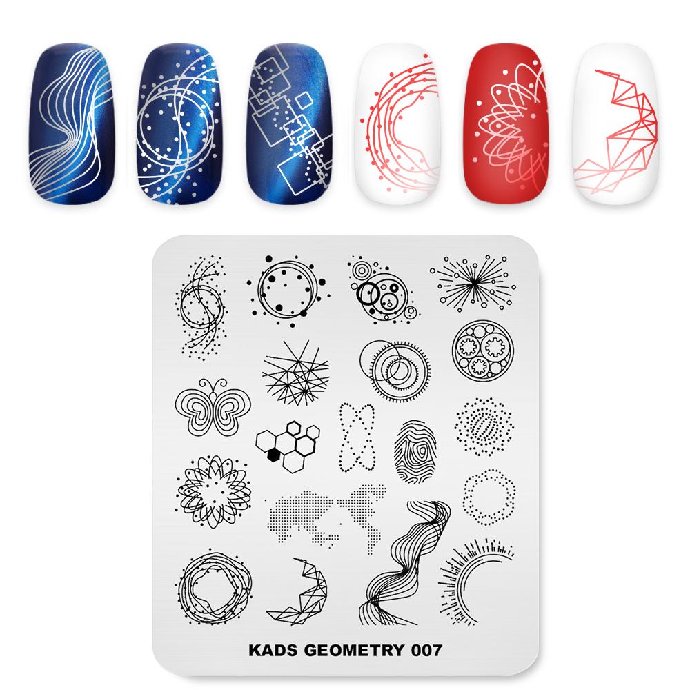 kads Geometry 007 Nail Stamp Templates Nail Art Stamping Plates Template DIY Printing Tools Manicure