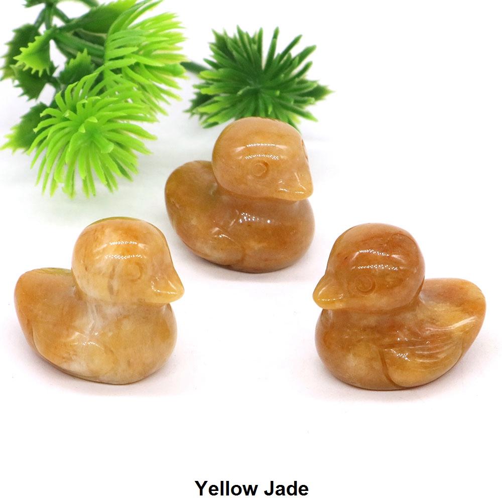 1.2" Little Duck Statue Natural Stone Reiki Healing Crystal Amethyst Tiger Eye Animal Figurine Gemstones Crafts Home Decor Gifts