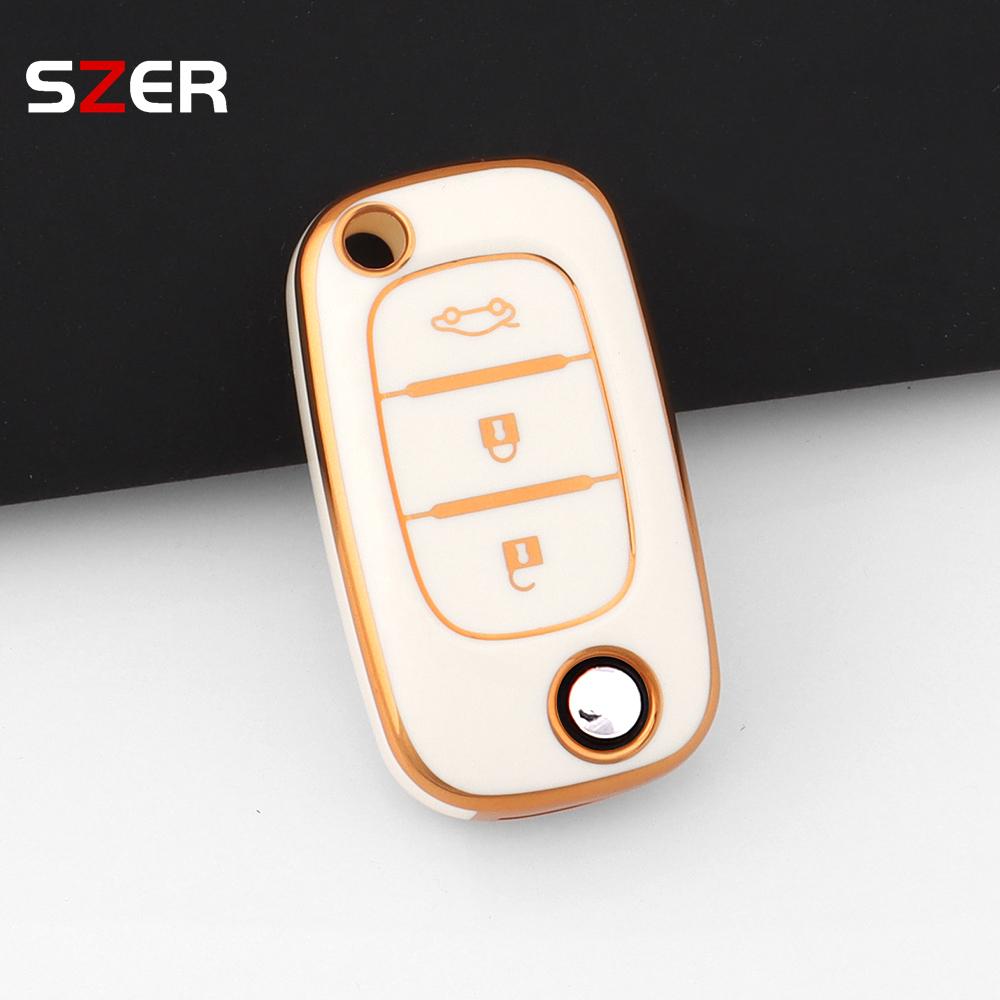 New Tpu Flip Car Key Case Fob Cover For Renault For Lada Sedan Largus Kalina Granta Vesta X-Ray Xray Protect Shell Accessories