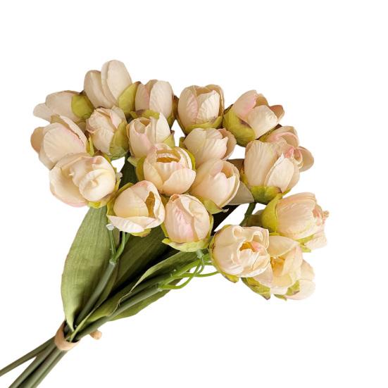 24 Bundles Artificial Tulip Flowers, Realistic Fake Tulips for Spring, Easter, Valentine's Day Home Decor, Wedding Centerpiece, Table Floral