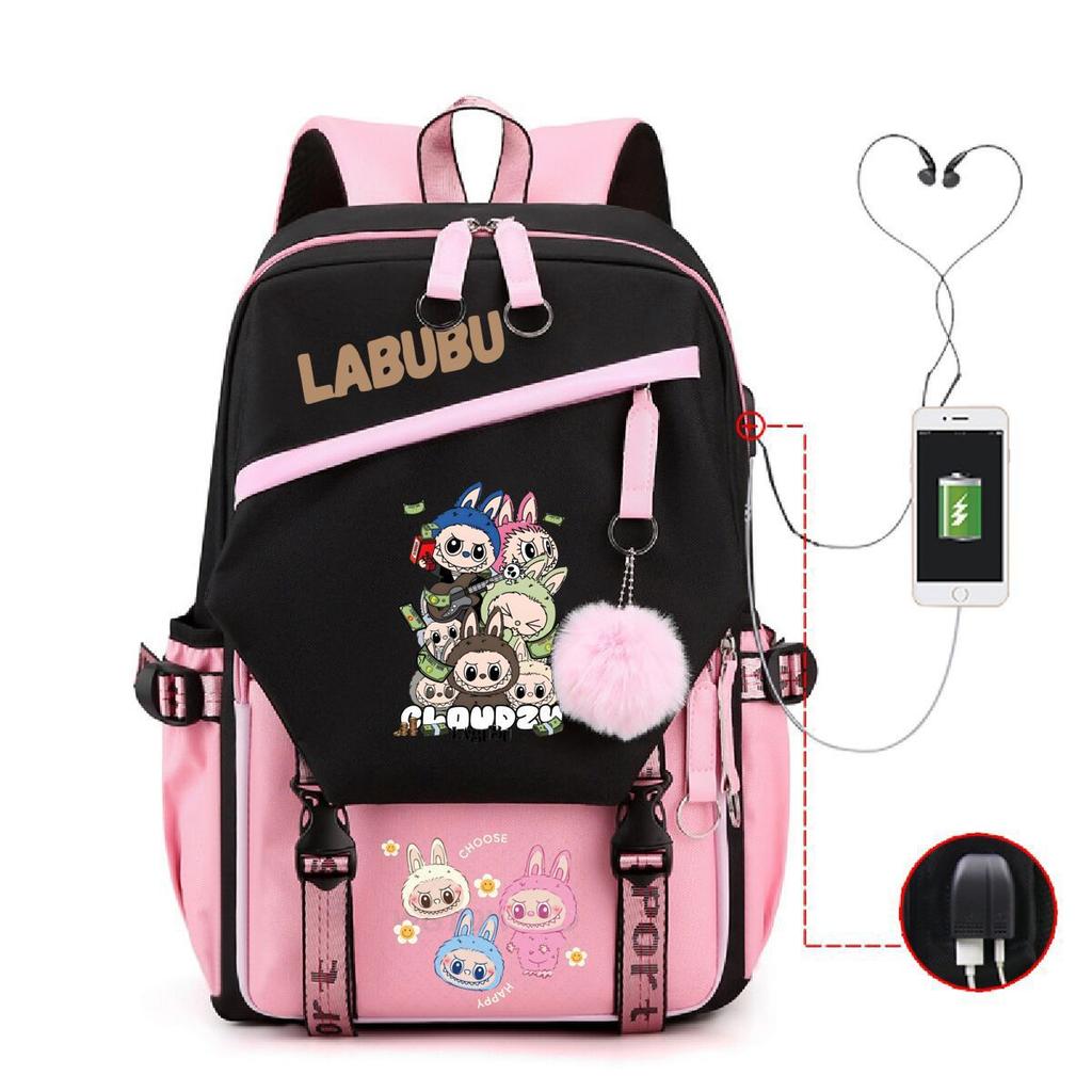 Cute Children's Schoolbag Contrasting Color Neutral Casual Backpack Cartoon Printing Primary and Secondary School Students