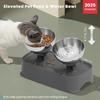 Elevated Cat Bowls 4 Height Adjustable Cat Food Bowl Stainl Steel Raised Dog Cats Bowls Elevated Pet Food and Water Bowl NonSli