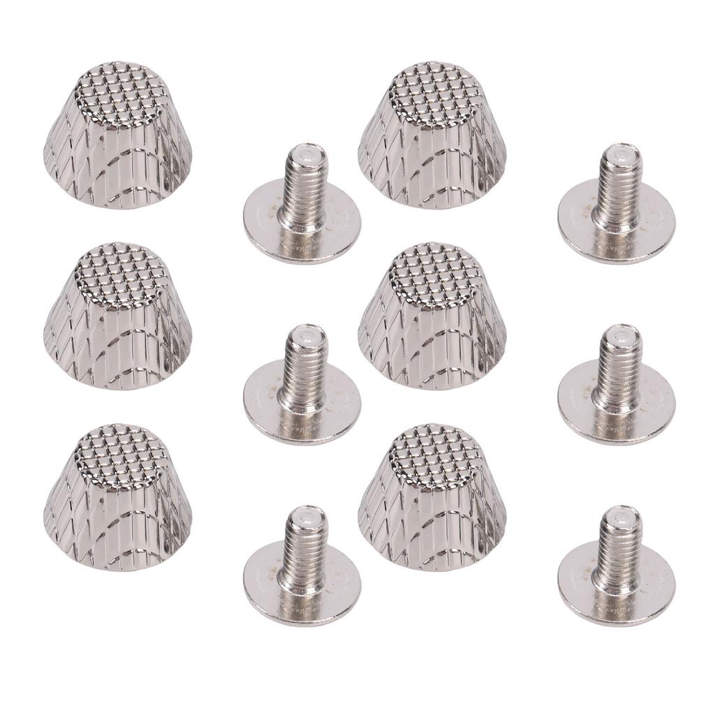 20 Set 10mm Screw Back Rivets Stud Purse Feet Nail Head Studs Metal Flat Buckle Spikes with 6mm Cross Screws for