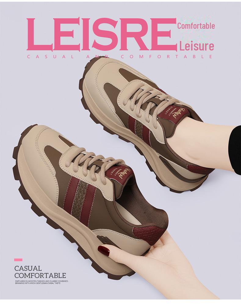Moteriški 2024 m. natūralios odos aukštinantys laisvalaikio sportbačiai - Kvėpuojantys, minkštu padu, universalūs ir patogūs Forrest Gump batai