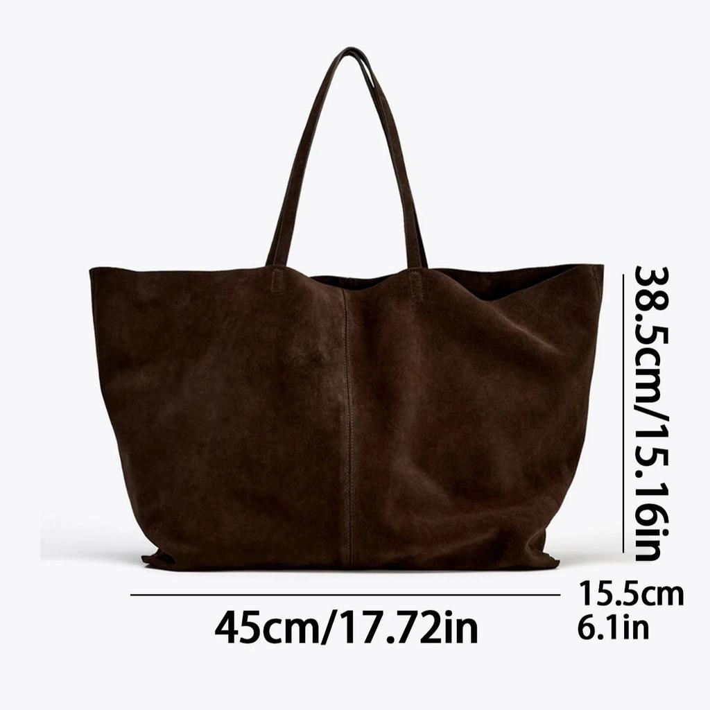 Women's Large Suede Tote Bag Luxury Design Commuter High-end Armpit Bag Soft Handle Fashi Shoulder Handbag for Ladies