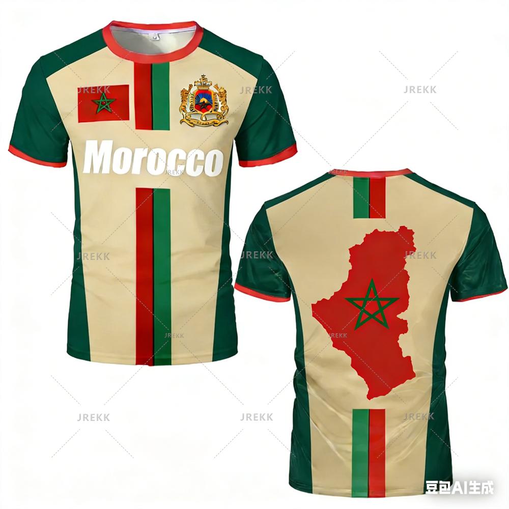 2026Morocco Football Jersey Football T Shirts New Design Trendy ShortUniforms Moroccan Flag Tees FamilyMatching