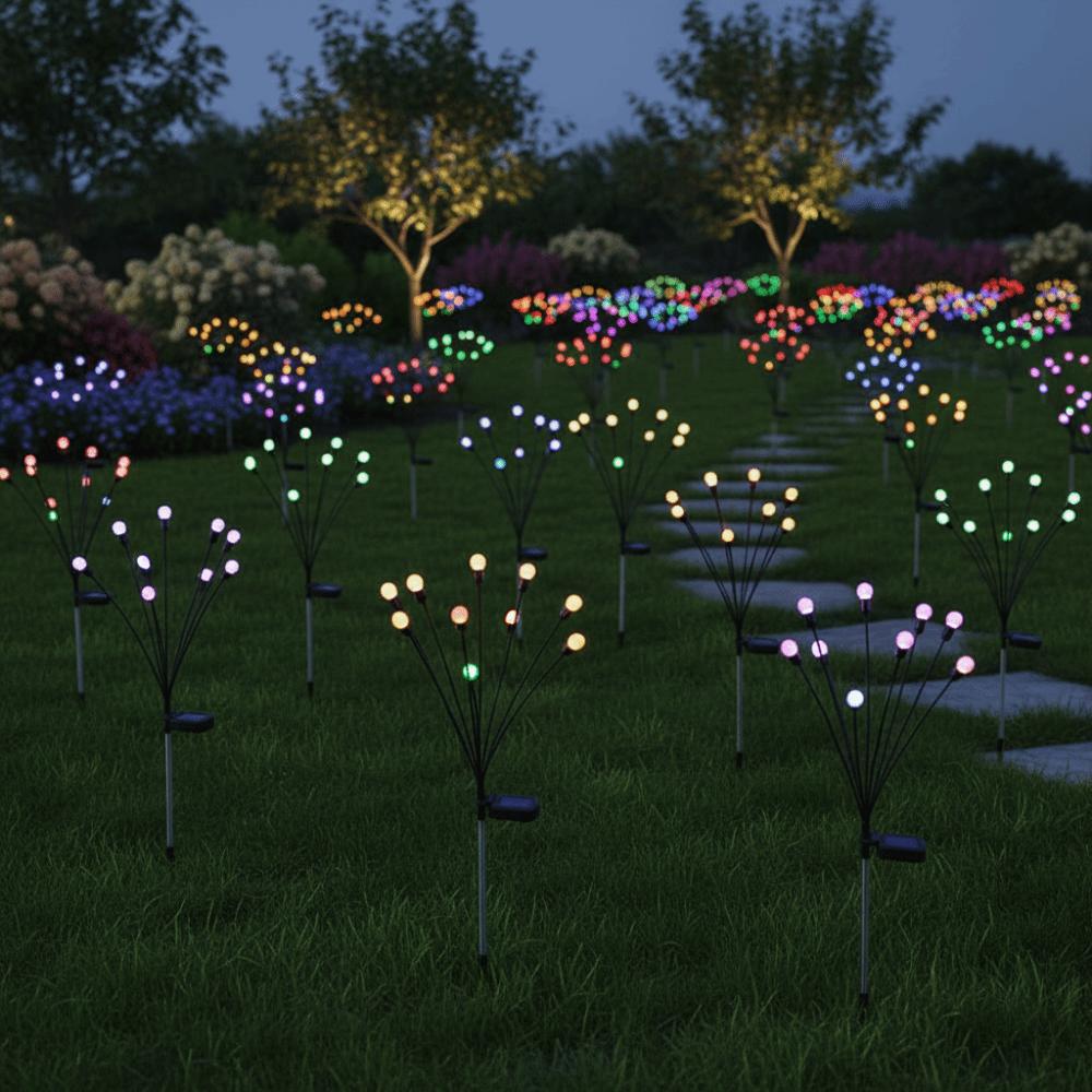 IP65 Waterproof Solar Firefly String Lights Wind Motion Creative Personalized Solar Firefly Lights New Upgraded 6 LED