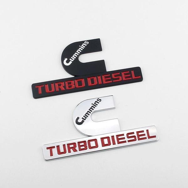 1pcs 3d Metal Cummins Turbo Diesel Badges Exit Badges Identification Plate Sticker Replacement for Ram 2500 3500 Fender Badge Mop