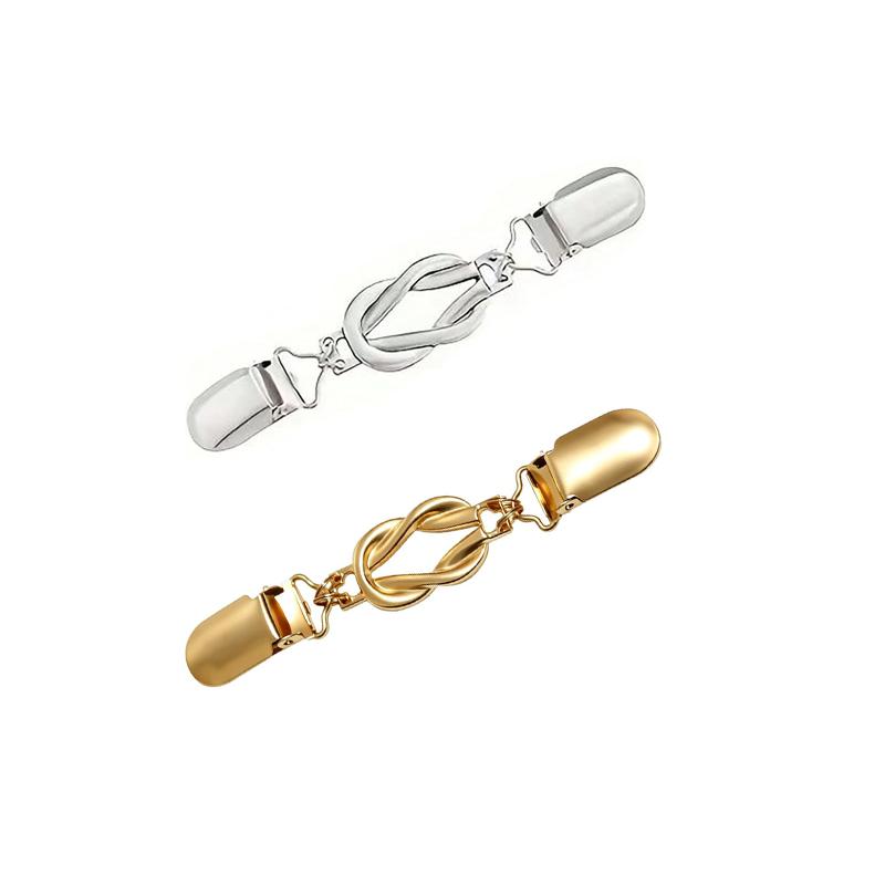 1/2Pcs Adjustable Waist Cinchers Retro Alloy Brooches for Women Shawl Collar Clips Scarf Clasp Anti-Slip Fixing Fashion Accessories