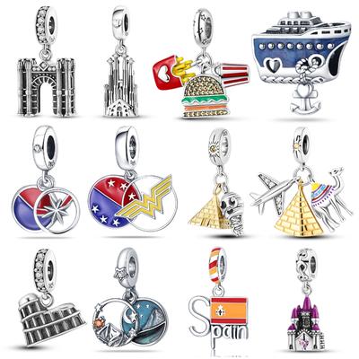 Pasuje do Pand 3mm Oryginalna Bransoletka Seria Budynków Zabytkowych Amulet Dla Kobiet Biżuteria Koraliki DIY Nowe Przedmioty