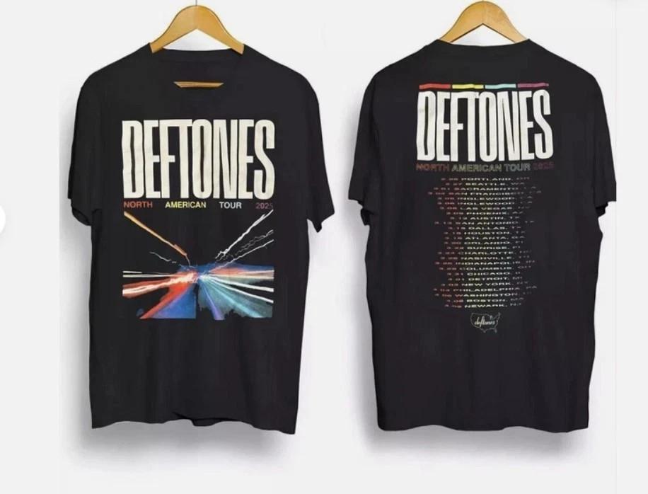 NEW Deftones 2025 North American Tour Black T-Shirt Band Concert Merch S-5XL Unisex T-Shirt XL