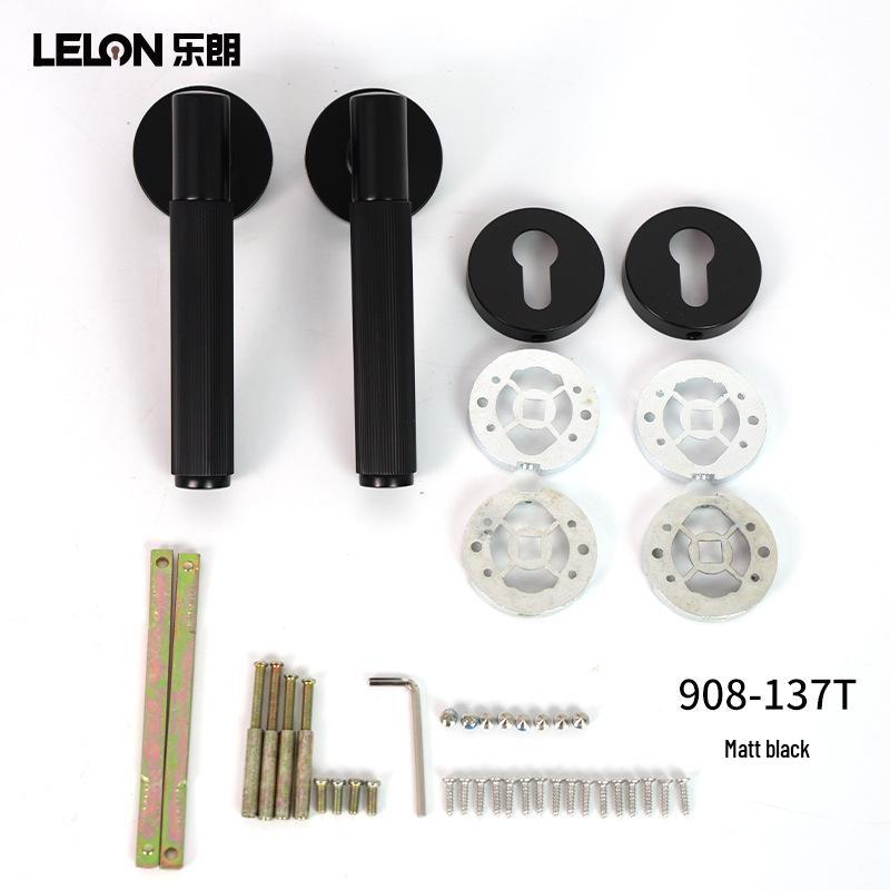 Minimalist Gold Knurled Zinc Alloy Interior Door Handle Lock