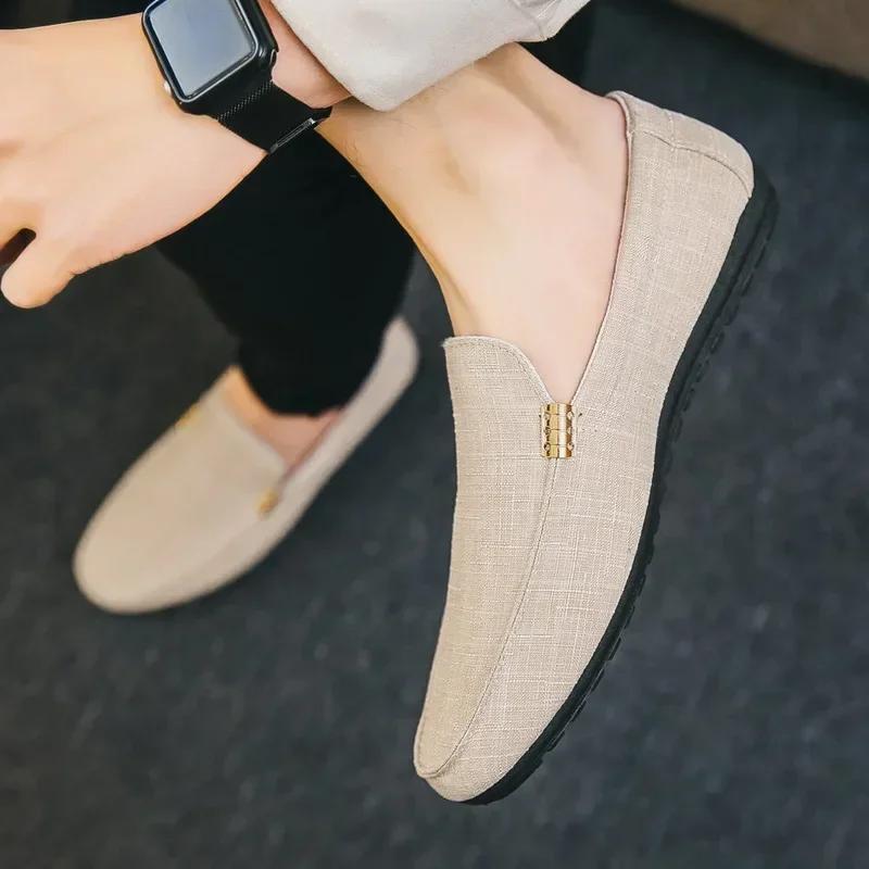 Fashion Shoes Men Casual  Comfort Men Shoes Denim Male Shoes Adult Footwear 2025 New  Loafers Canvas  Sneakers Driving