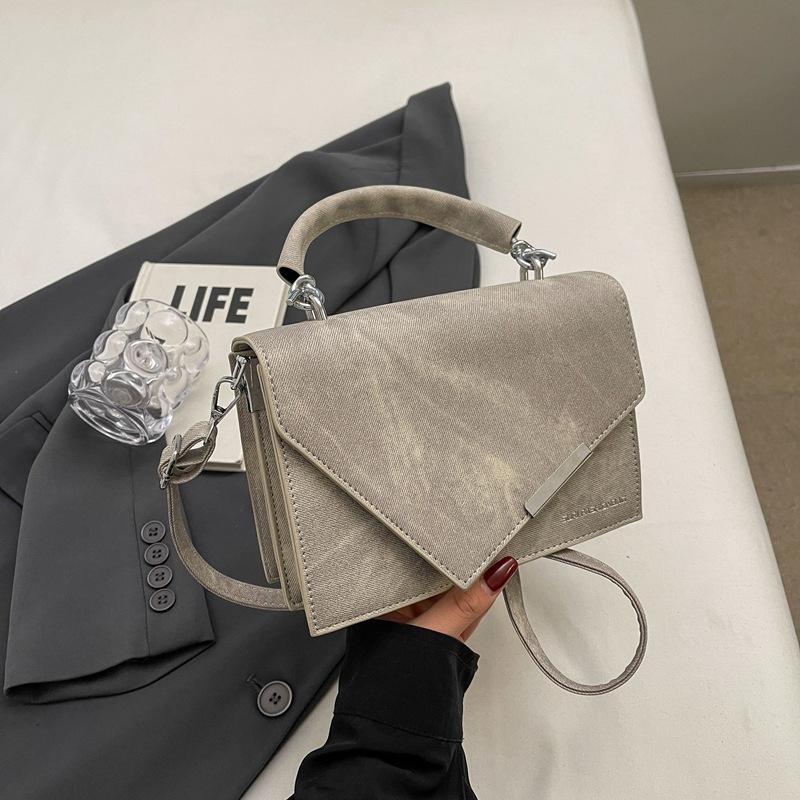 Fashionable Texture Color-blocking New Summer Casual Simple Crossbody Metal Niche Handheld Small Square Bag Women's Trendy