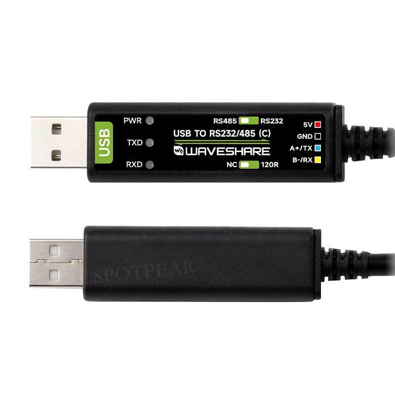 Industrial 2m USB To RS232/485 Serial Cable with 3.3V/5V Support, FT232RNL Chip