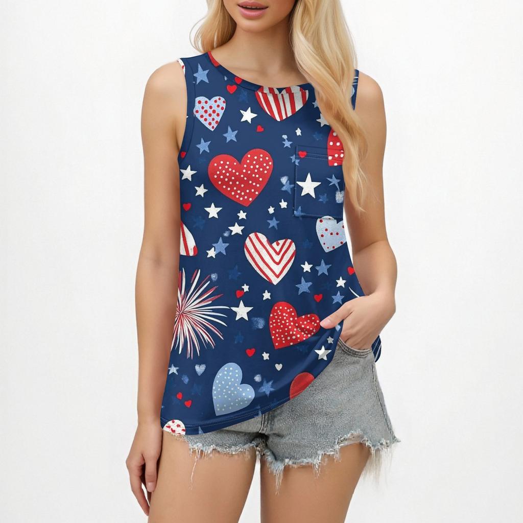 Women's Tank Tops 2025 Loose Fit High Neck Summer Top Dressy Casual Sleeveless Shirts With Pocket