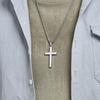 Titanium Steel Diamond-encrusted Cross Necklace, Men's and Women's Simple and Fashionable High-end Cross Pendant