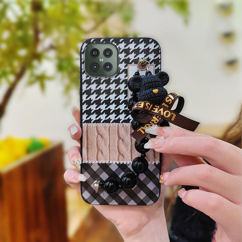 Skin-friendly Feel Cartoon Phone Case For Cubot C30 Dirt-resistant Cute Black Pearl Pendant Bear Bracelet Back Cover