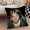 Grunge American Handsome Singer K-Kurt Cobain Cushion Cover Throw Pillow Cover Hidden Button Durable Polyester Chair Cushion