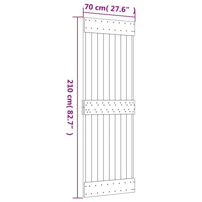 VidaXL Porte coulissante et kit de quincaillerie 70x210 cm pin massif, porte intérieure, porte de grange intérieure 3203230