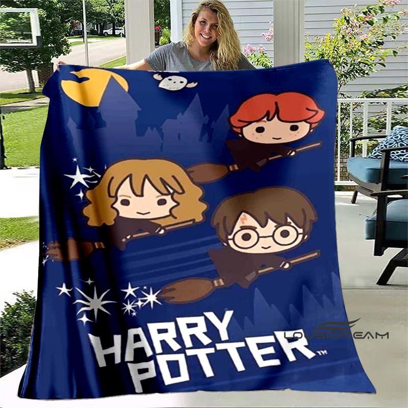 Cute & Kawaii-Style 3D Printed Blanket — Harry Potter Theme: Warm and Cozy Flannel Throw. Perfect for Bedrooms, Sofas, Beds, Sea