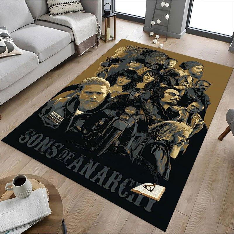 1pc Sons of Anarchy themed Office Carpet Chair Mats - durable polyester rug for home theater, office, dorm room decor - tA66