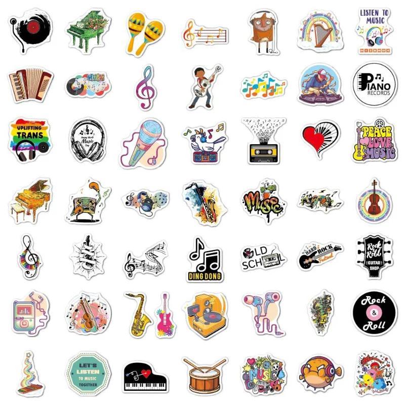 50PCS Motorcycle Sticker Waterproof Decorative Guitar Skateboard Computer Cartoon Rock Band Personalized Graffiti Stickers