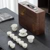 New Product Sheep Fat Jade Large Set Wholesale Ceramic Gaiwan Kung Fu Tea Set Small Tasting Cup Can Be PrintedLOGO