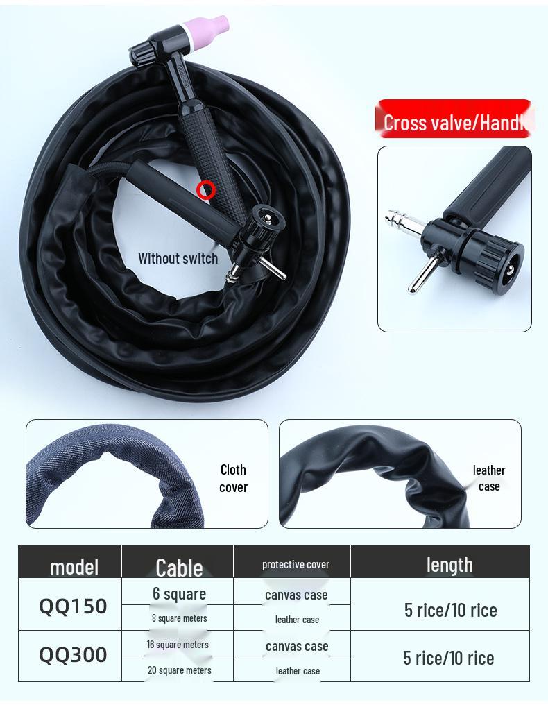 WP-18/26 Water-Cooled Argon Arc Welding Gun Set with Cable & Earth Handle