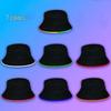 Unisex LED Világítós Hímzett Bucket Kalap Logóval és Egyszínű Lapos Tetővel