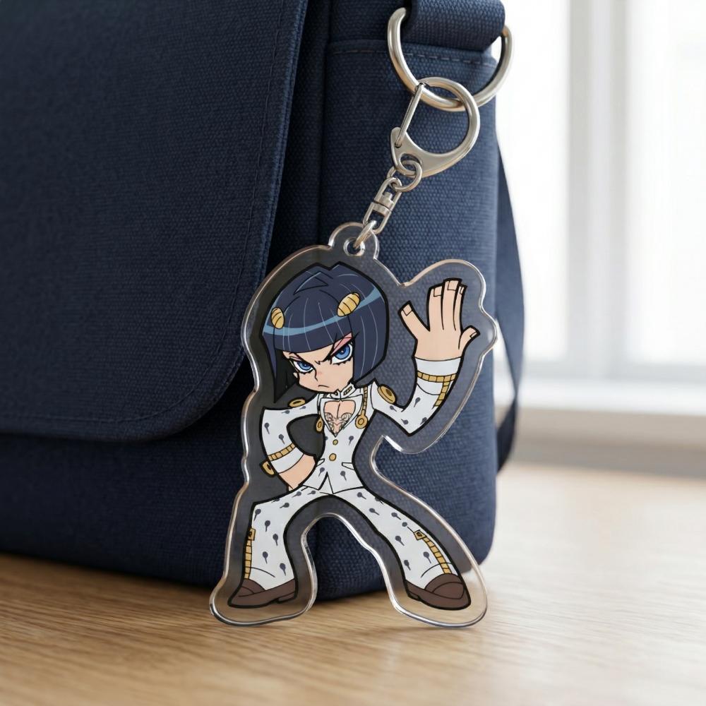 2026 New JoJo Bizarre Adventure Chibi Acrylic Keychain JJBA Jotaro Giorno Jolyne Dio Josuke Bruno Keyring Kawaii Anime Bag Gift