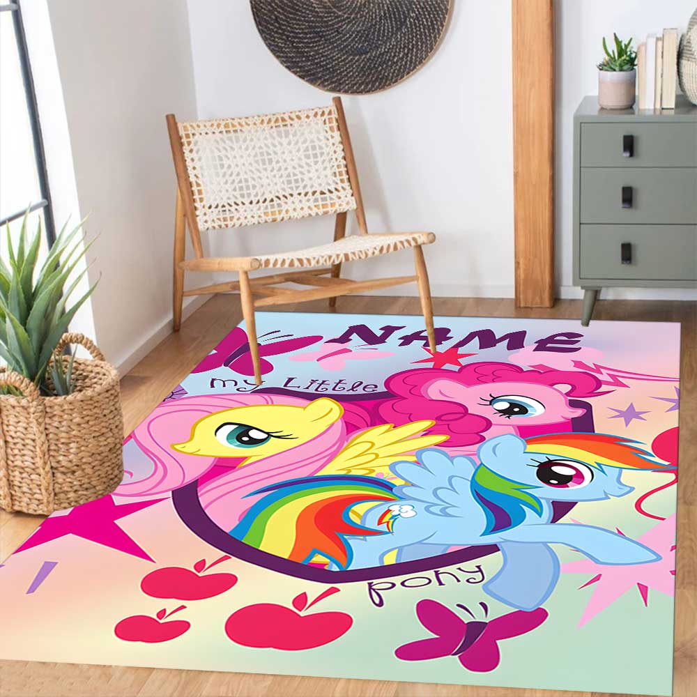 Little Pony (16) Customize your name rug, office chair cushion, home bedroom living room gift.