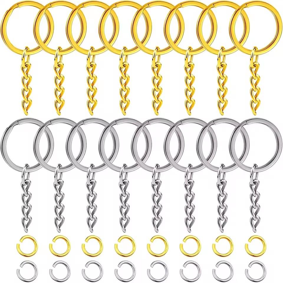 20/48cs/Lot Keychain Open Jump Rings Jewelry Making Accessories Kits for DIY Key Chain Key Ring Pendants