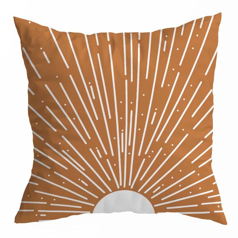 Orange Geometric Pillow Cover Cat Abstract Pillow Home Decoration Cushion Cover