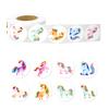 500 Sheets/Roll Cute Unicorn Roll Sticker 6 Patterns Circular Children'S Cartoon Polka Dot Sticker