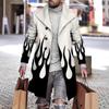 Mens Slim Fit Mid-Length Wool Blend Coat Striped Printed Casual Winter Outerwear 24-35 Years Old