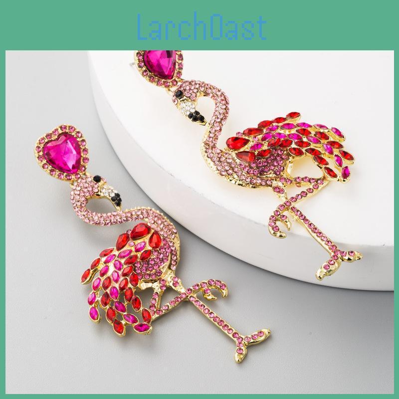 Flamingo Earrings Earrings Personalized Womens Long Rhinestone Retro Exaggerated Alloy Drop Earrings